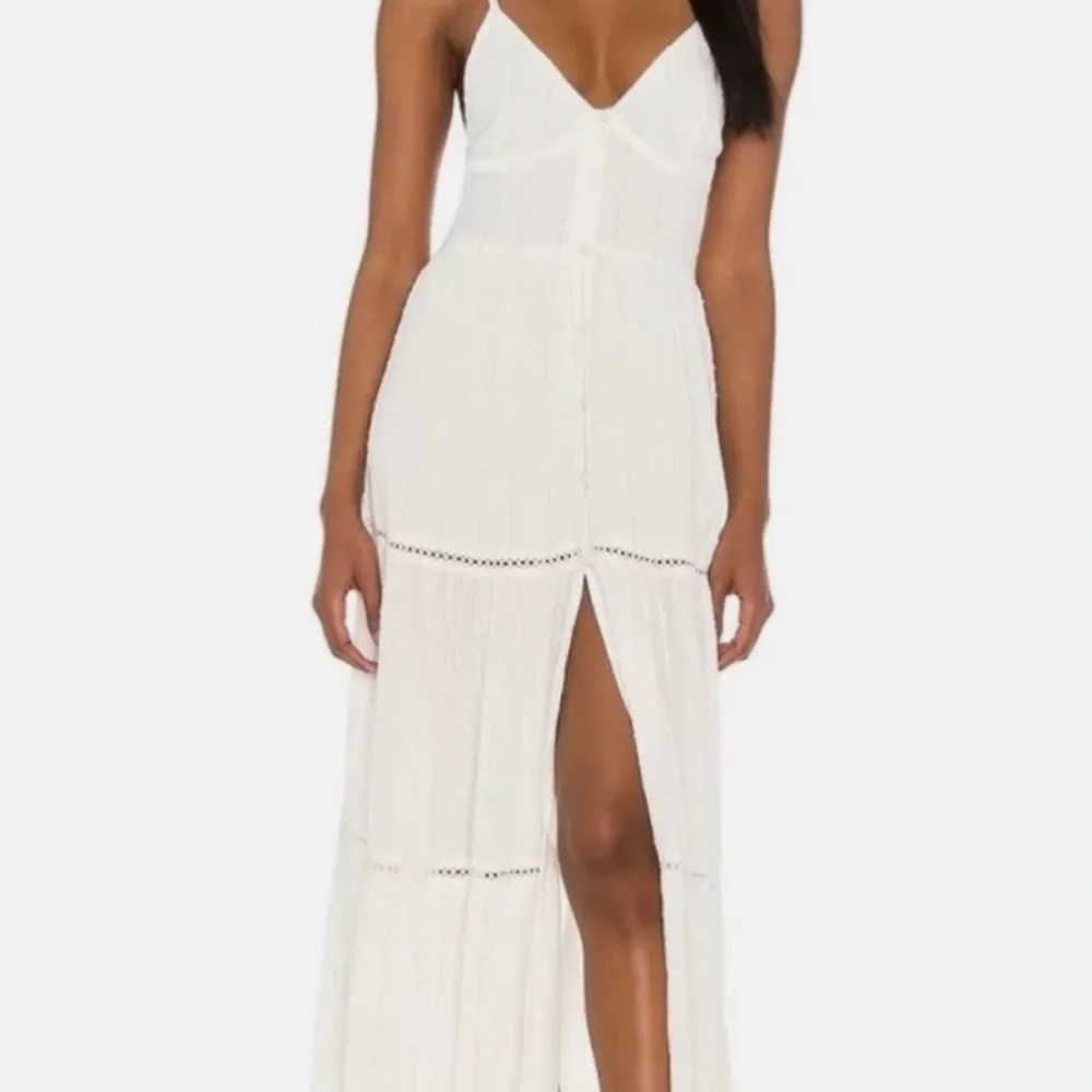 New LSPACE XS white Long Beach coastal maxi strappy dress - Picture 1 of 15